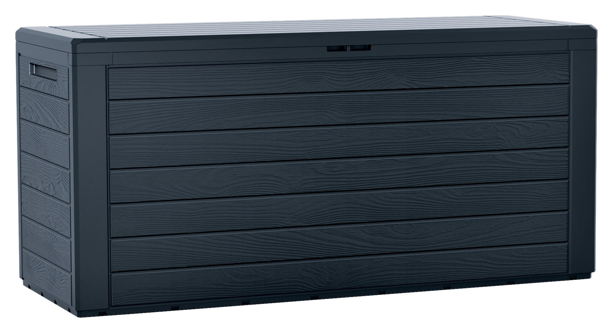 Prosperplast Aufbewahrungsbox WOODEBOX anthrazit Kunststoff B/H/L: ca. 43,8x55x116 cm WOODEBOX - anthrazit (116,00/43,80/55,00cm) - Prosperplast