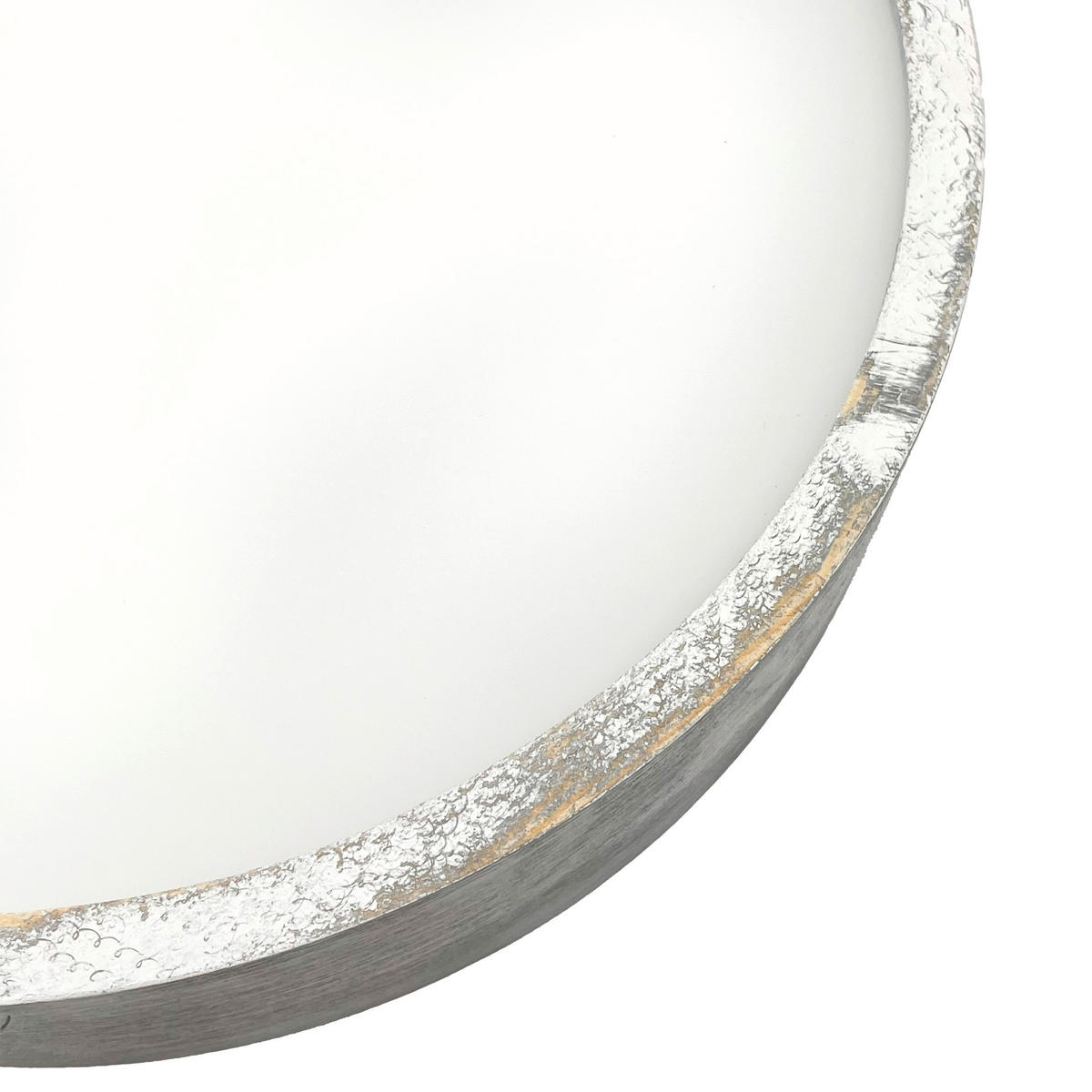 Lamkur Deckenleuchte weiß hellbraun Holz Glas B/H/L: ca. 48,5x12x48,5 cm 3 Brennstellen Eveline - weiß/hellbraun (48,50/48,50/12,00cm) - Lamkur