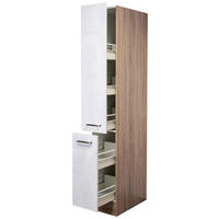 Apothekerschrank Valero weiß Hochglanz B/H/T: ca. 30x200x57 cm Valero - Eiche/weiß (30,00/200,00/57,00cm) - Flex-Well