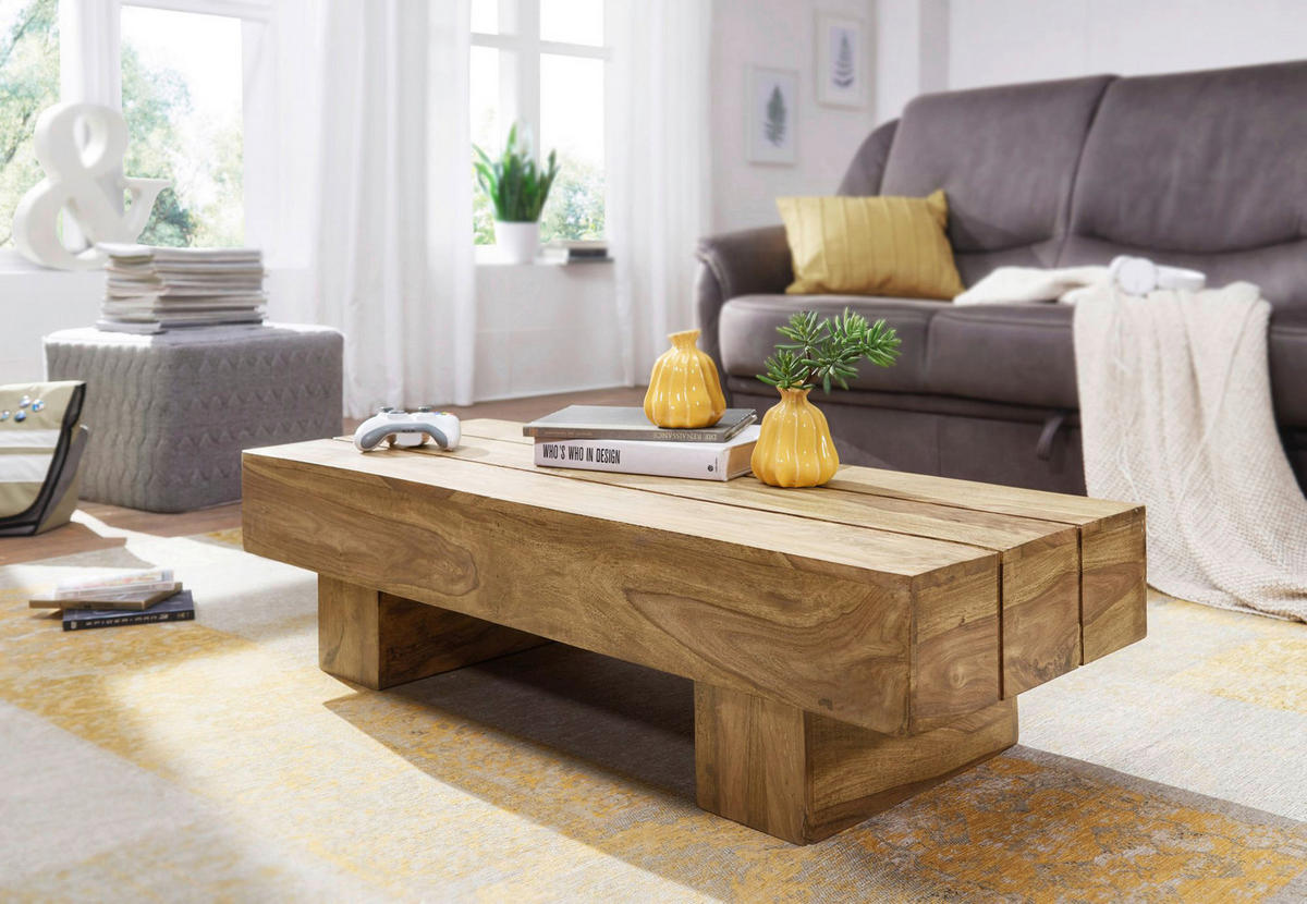 Couchtisch natur B/H/T: ca. 120x30x45 cm Couchtisch - natur (120,00/30,00/45,00cm) - Wohnling