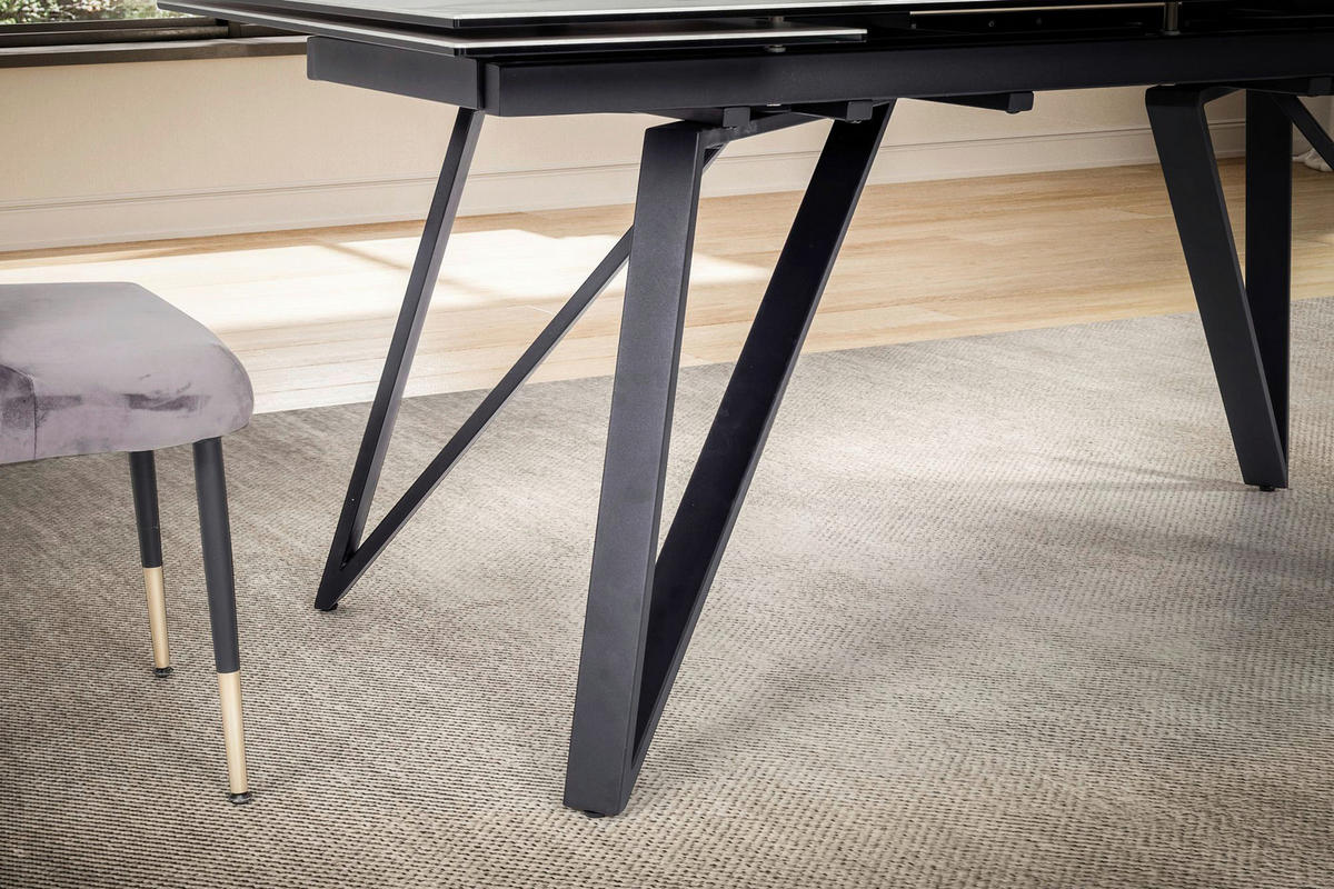 Esstisch weiß Marmor Optik B/H/T: ca. 180x76x95 cm Esszimmertisch - weiß (180,00/76,00/95,00cm) - Wohnling
