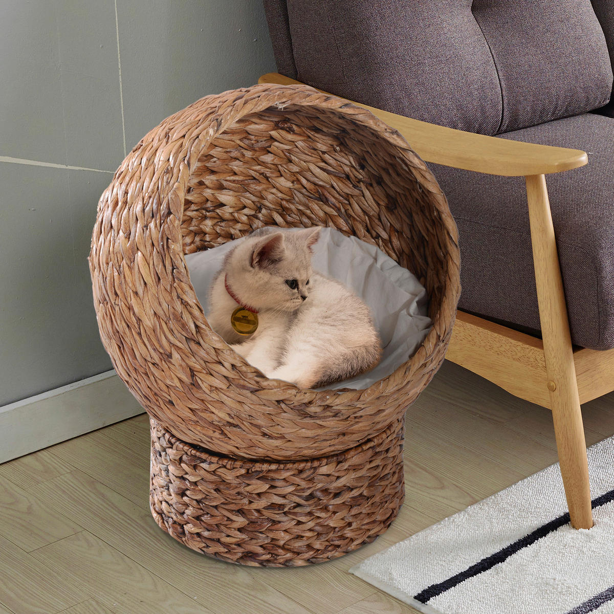 PawHut Katzenkorb braun Metall B/H/L: ca. 33x52x42 cm Katzenkorb - braun (42,00/33,00/52,00cm) - PawHut