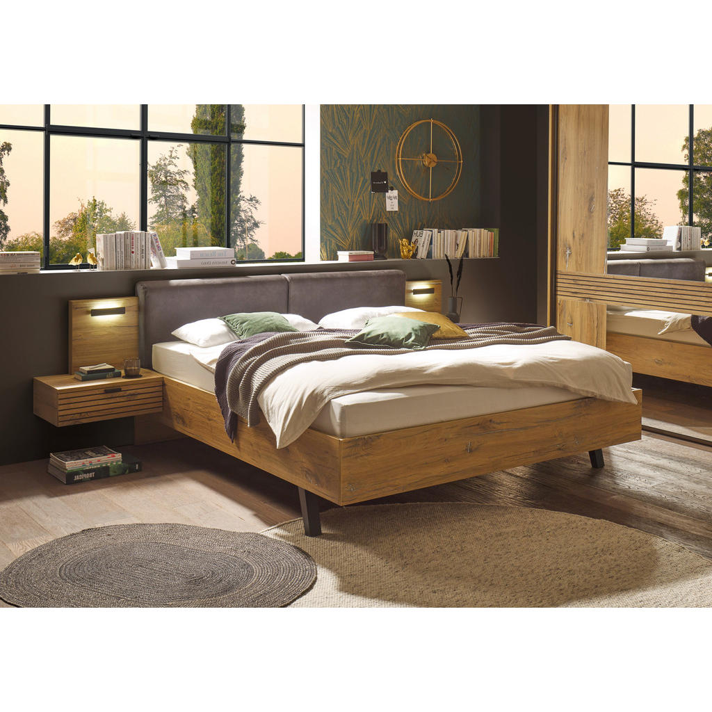 Thumbnail - Bett Trattino Oak Flagstaff Optik B/H/T: ca. 295x93x212 cm
