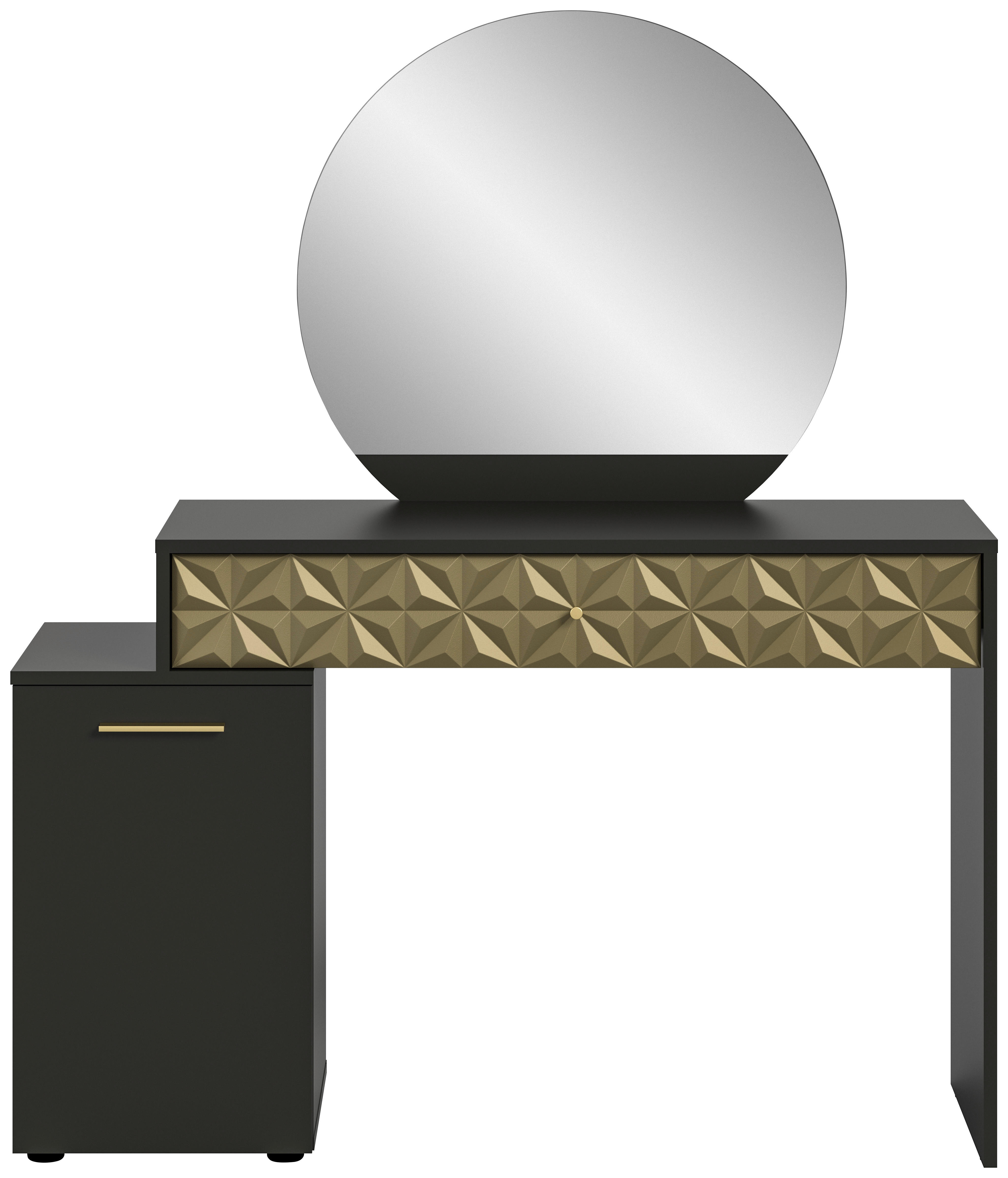 Schminktisch Prisma schwarz gold Optik B/H/T: ca. 117x138x42 cm Prisma - gold/schwarz (117,00/138,00/42,00cm)