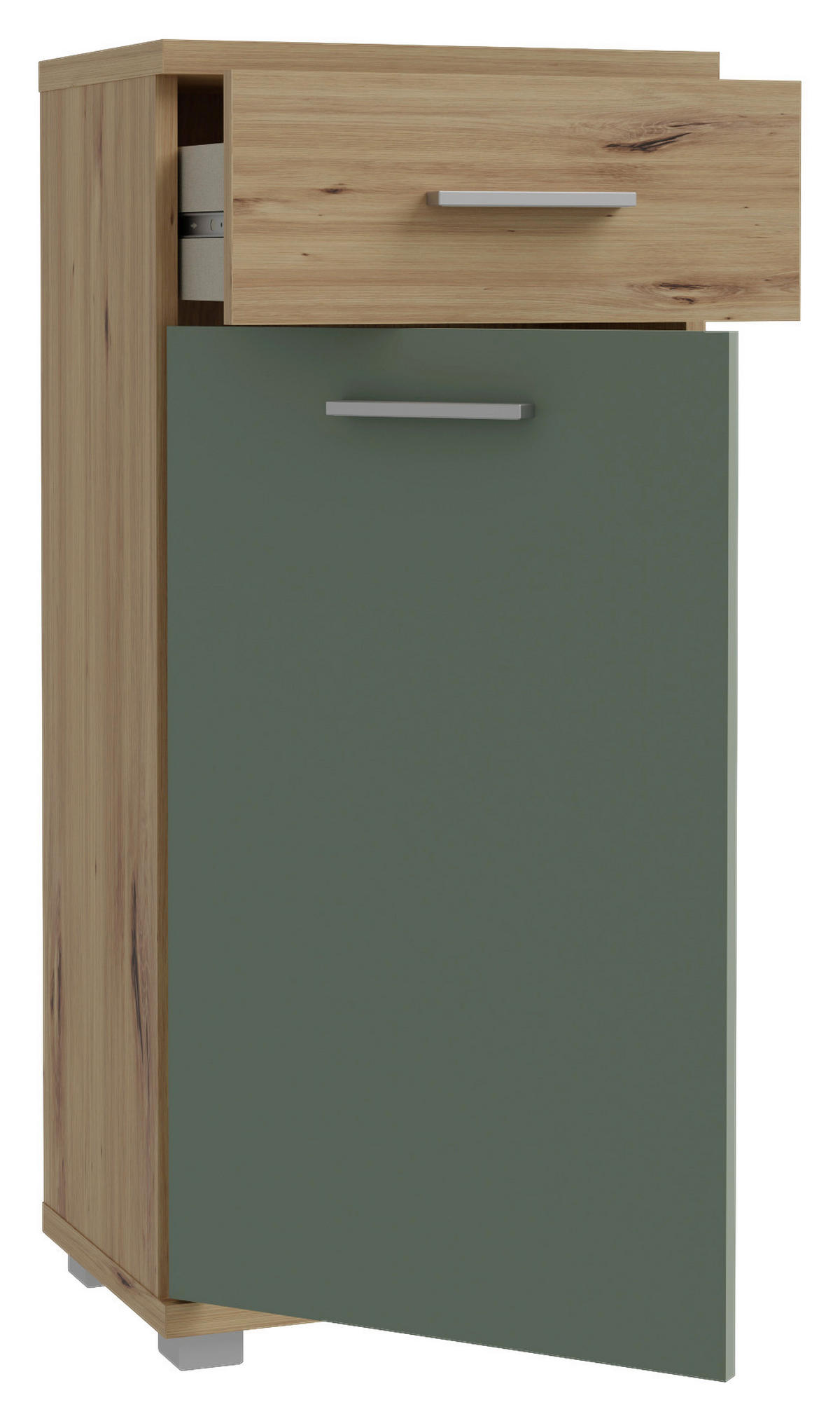 Badkommode  Eiche Artisan Nachbildung salbei B/H/T: ca. 40x88x29 cm Champ_Badkommode CMPK072-M934 - Eiche/salbei (40,00/88,00/29,00cm)