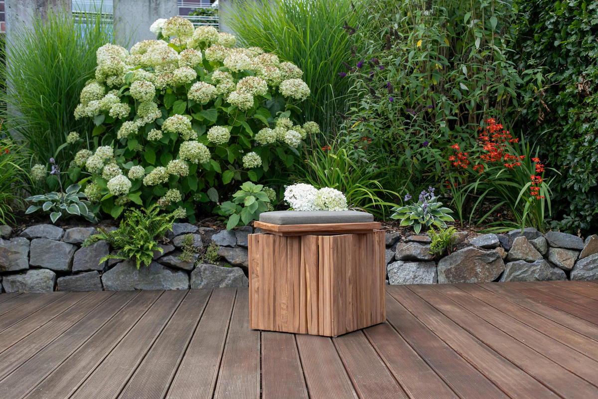 deVries Schatulle teak Teakholz B/H/L: ca. 45x50x45 cm Box Schatulle - teak/taupe (45,00/45,00/50,00cm) - deVries