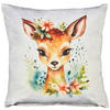 Dekokissen Dekokissen_Lappland Blumenreh 45x45 - braun/weiß (45,00/45,00cm)