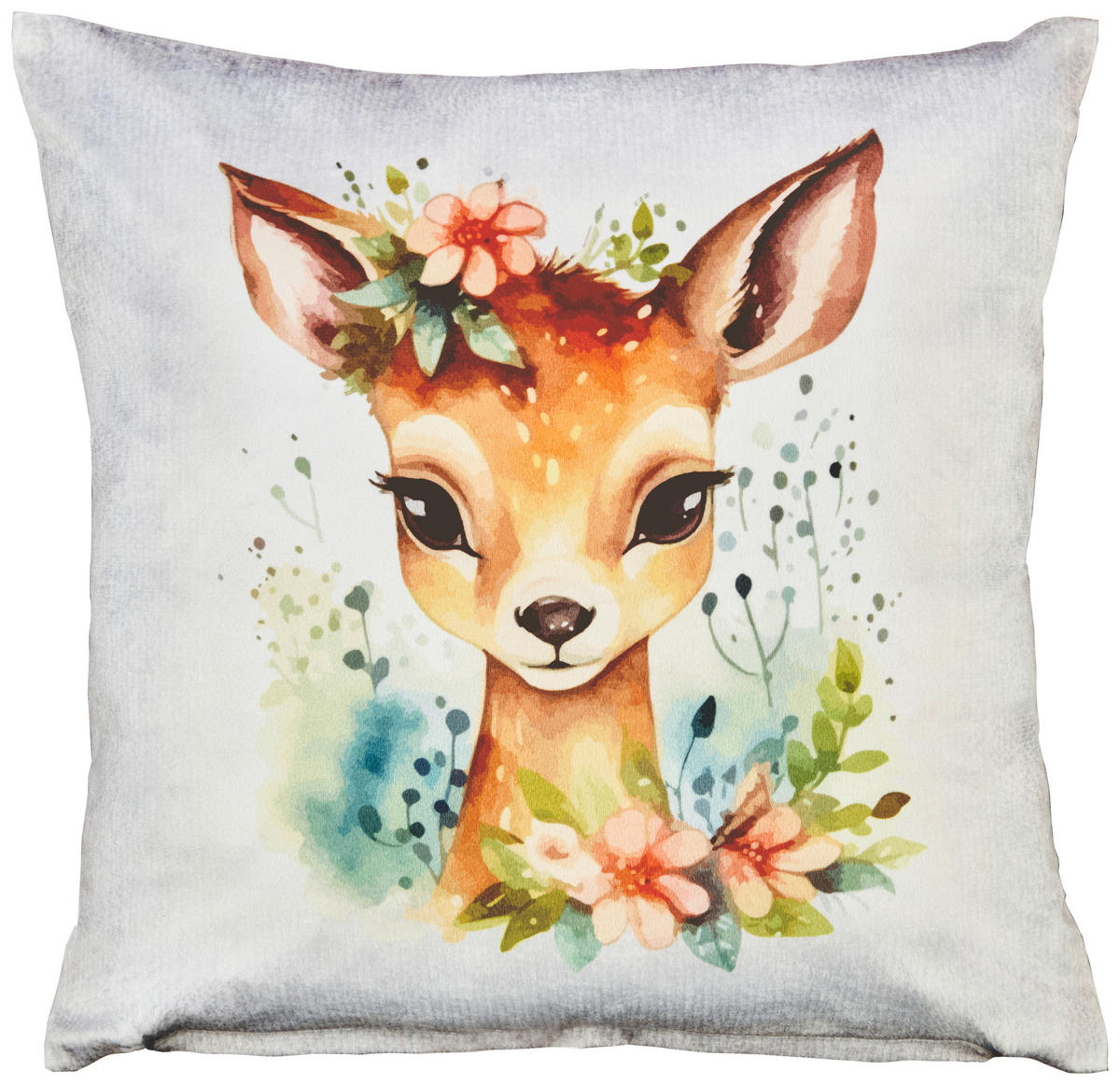 Dekokissen Dekokissen_Lappland Blumenreh 45x45 - braun/weiß (45,00/45,00cm)