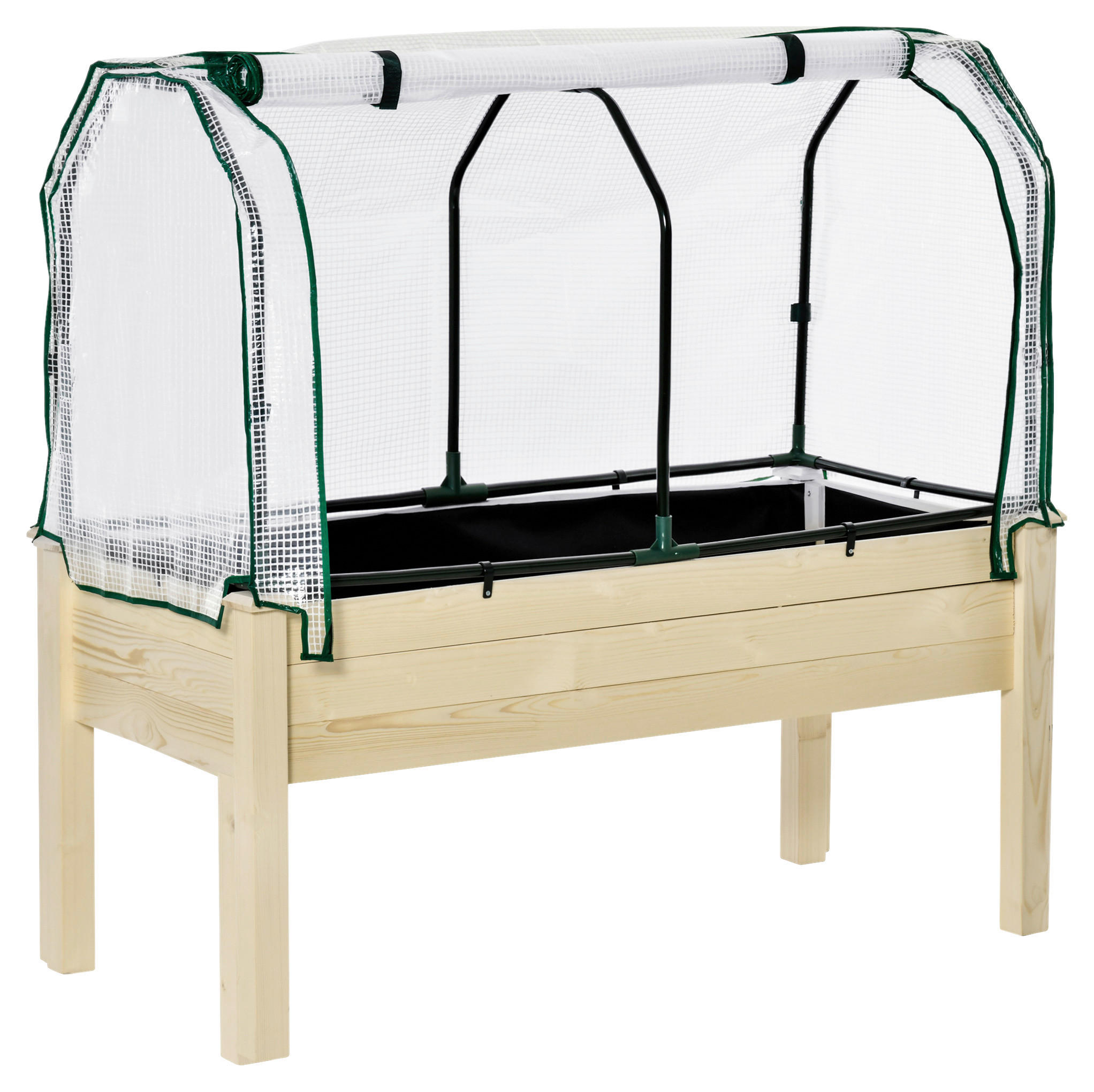 Outsunny Hochbeet natur Holz B/H/L: ca. 55x117x121 cm Hochbeet - natur (121,00/55,00/117,00cm) - Outsunny