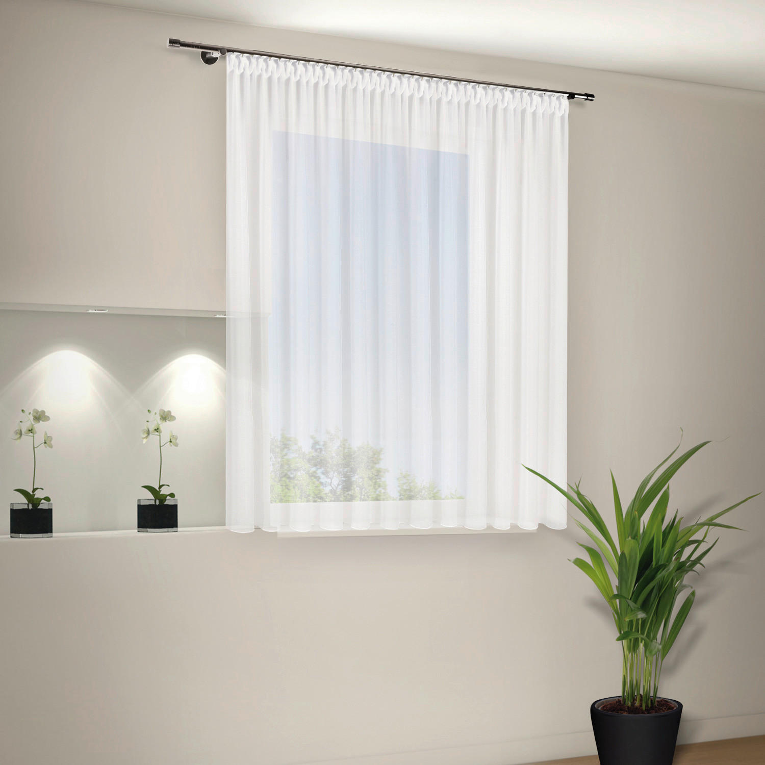 Fertigstore Laura weiß B/L: ca. 450x175 cm Laura - weiß (450,00/175,00cm) - Happy Home