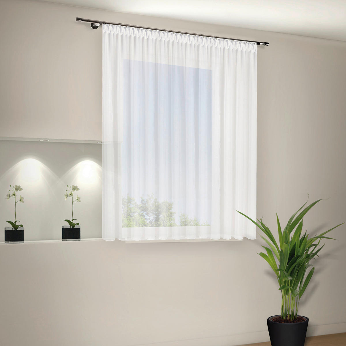 Fertigstore Laura weiß B/L: ca. 450x175 cm Laura - weiß (450,00/175,00cm) - Happy Home