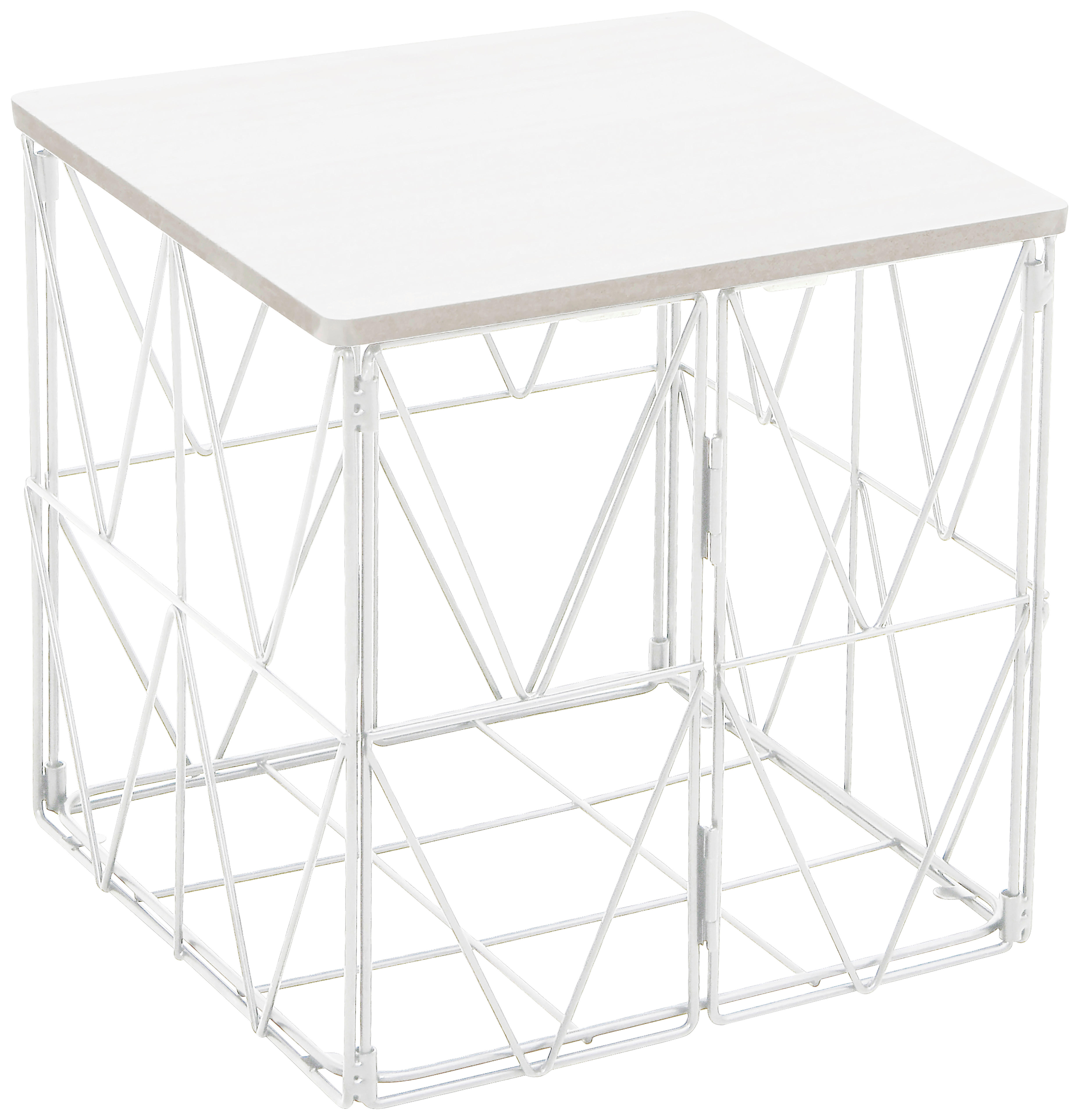 POCOline Beistelltisch weiß Metall B/H/T: ca. 28x28x28 cm Beistelltisch weiß - weiß (28,00/28,00/28,00cm) - POCOline