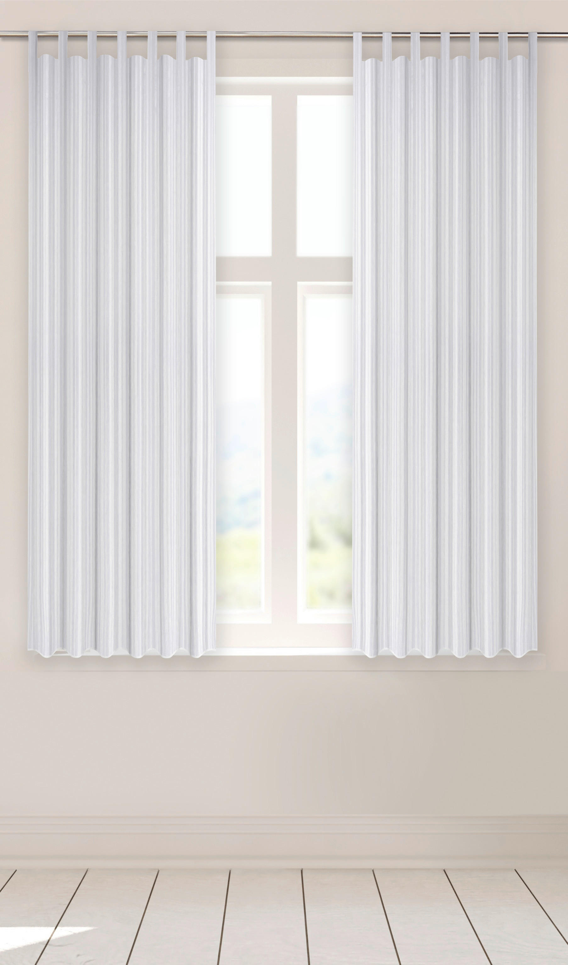 Schlaufenvorhang New Stripe weiß B/L: ca. 140x175 cm New Stripe - weiß (140,00/175,00cm)