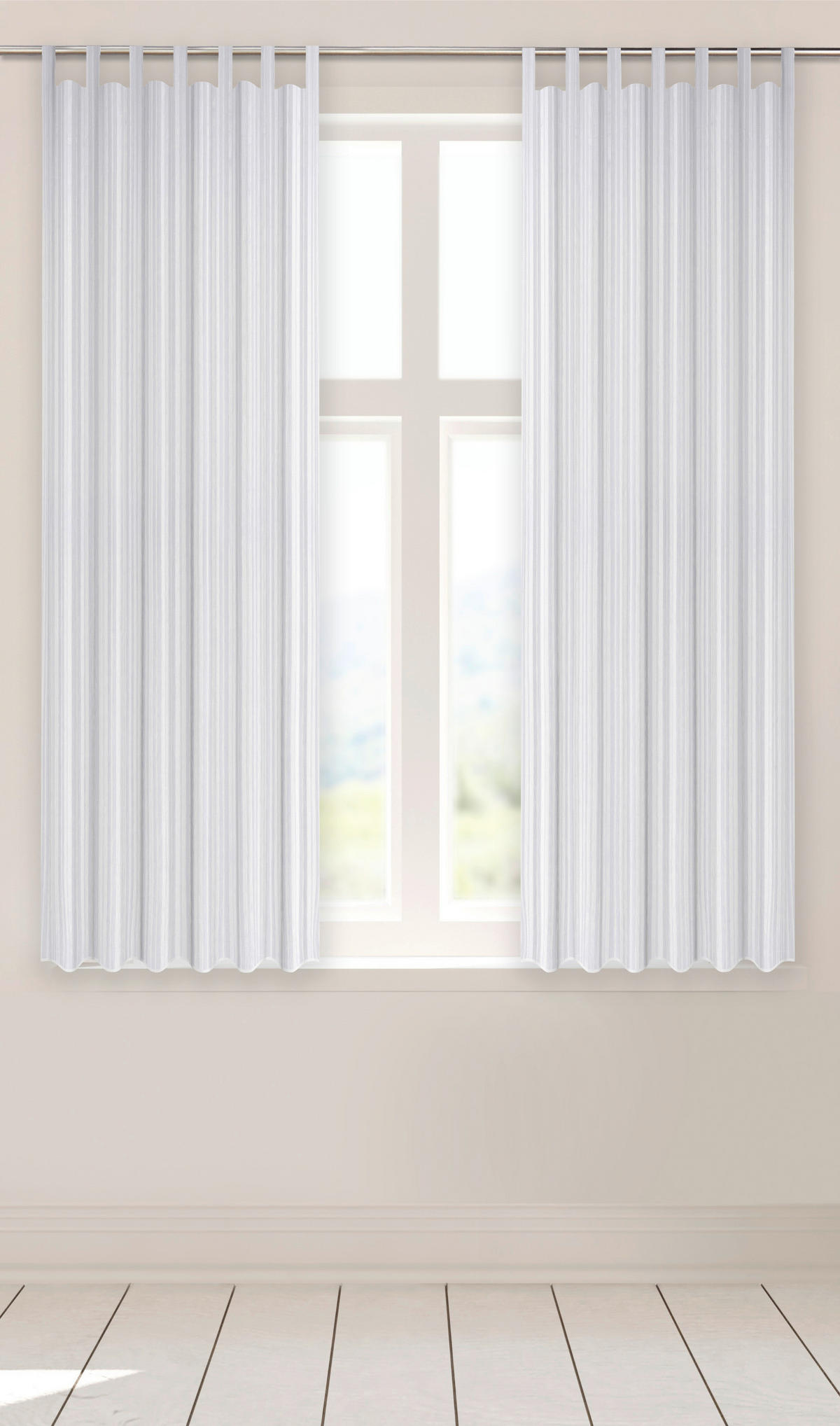 Schlaufenvorhang New Stripe weiß B/L: ca. 140x175 cm New Stripe - weiß (140,00/175,00cm)