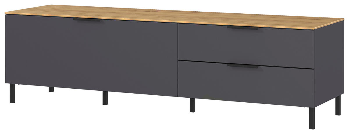 Lowboard Graphit Nachbildung B/H/T: ca. 164x47x47 cm Lowboard 1472 - Graphit (164,00/47,00/47,00cm)