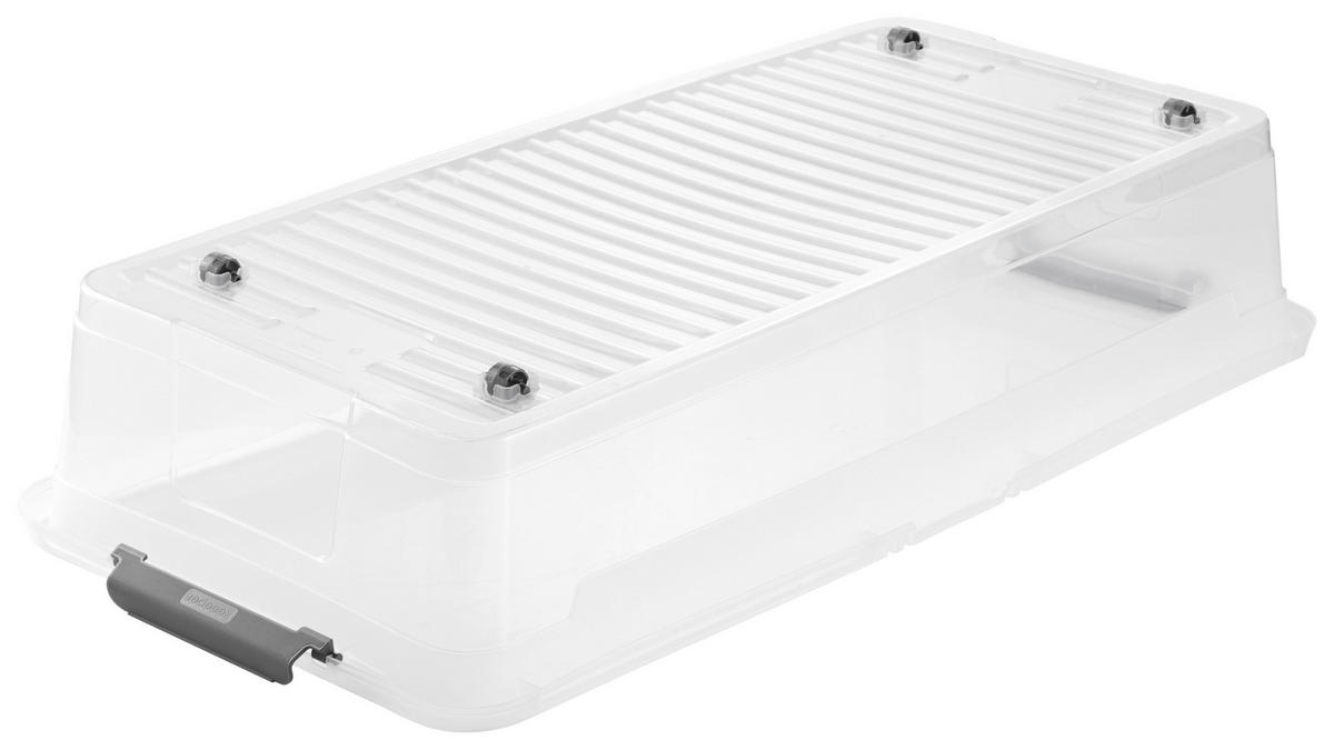 Aufbewahrungsbox transparent B/T/L: ca. 38x77x38 cm Unterbettbox_mit_Rollen_leo - transparent (38,00/38,00cm)