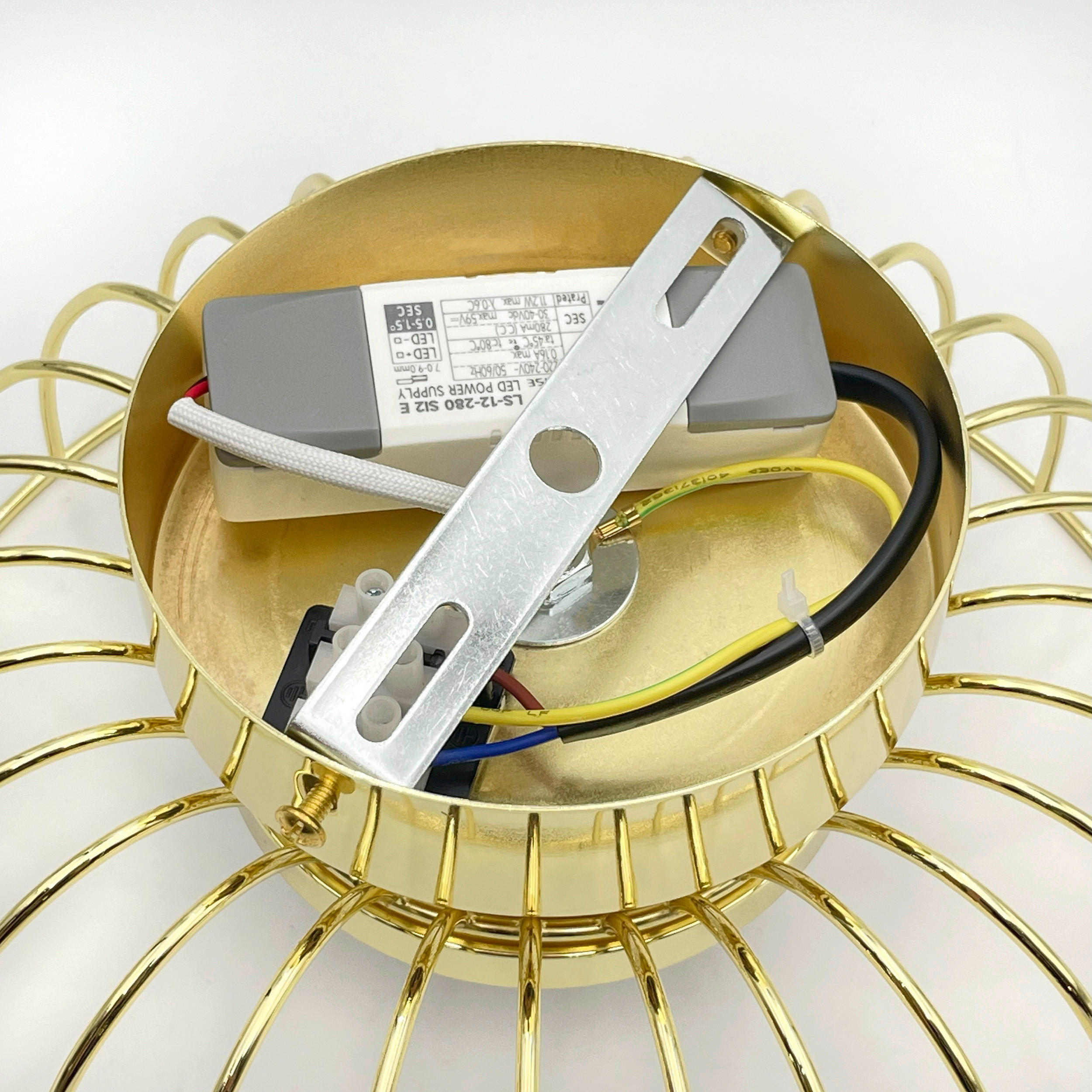 Thumbnail - Lamkur Deckenleuchte gold Stahl B/H/L: ca. 27x27x17 cm