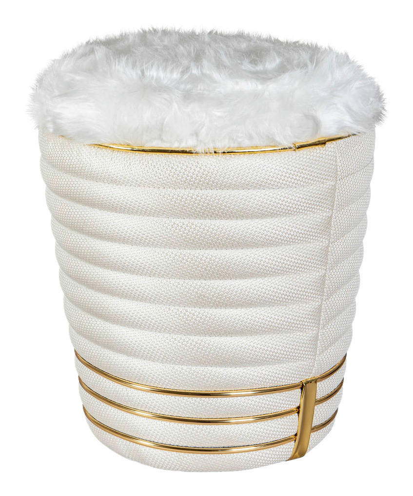 360 Living Hocker Doric 320 elfenbein gold H/D: ca. 50x42 cm Doric 320 - gold/elfenbein (42,00/50,00cm) - 360 Living