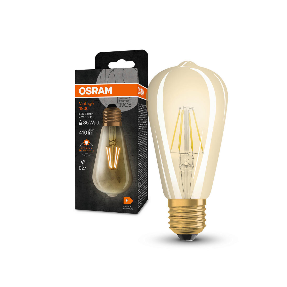 Leuchtmittel AC32351 E27 LED-Edisonlampe_E27 - gold (6,40cm)