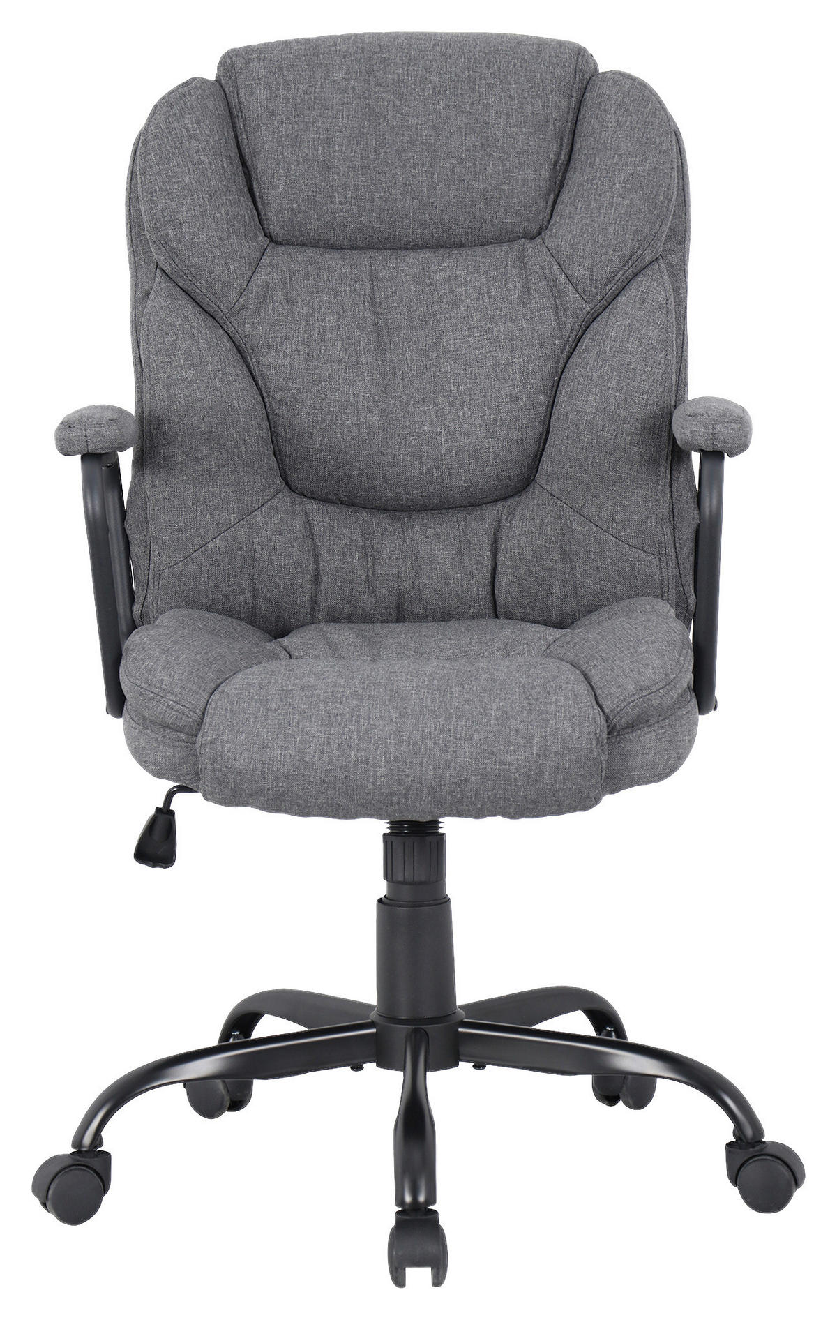 Chefsessel STING schwarz grau Metall Stoff STING - schwarz/grau (57,00/109,00/67,00cm) - byLIVING