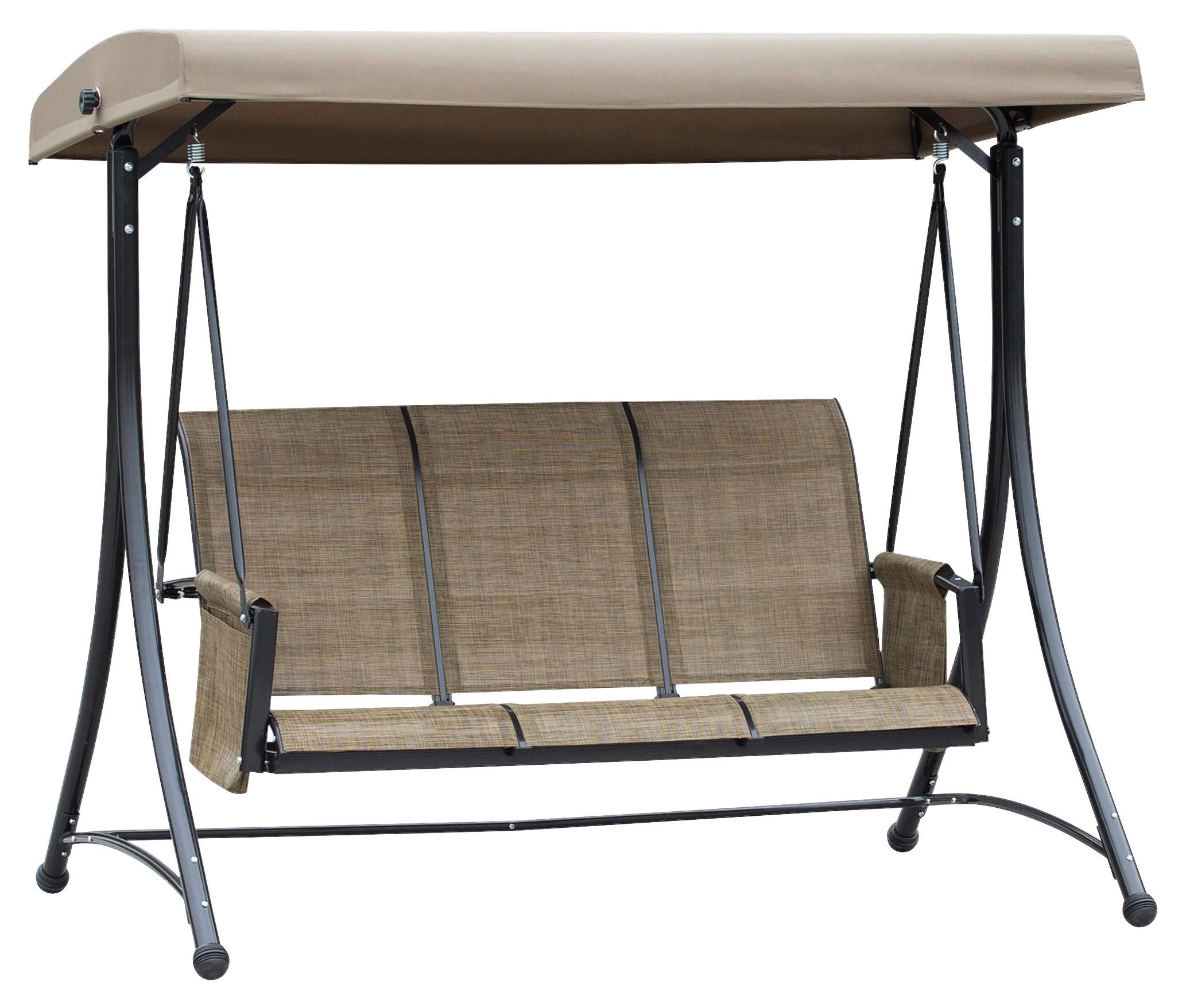 Outsunny Hollywoodschaukel braun Polyester B/H/L: ca. 128x172x196 cm Hollywoodschaukel - braun (196,00/128,00/172,00cm) - Outsunny