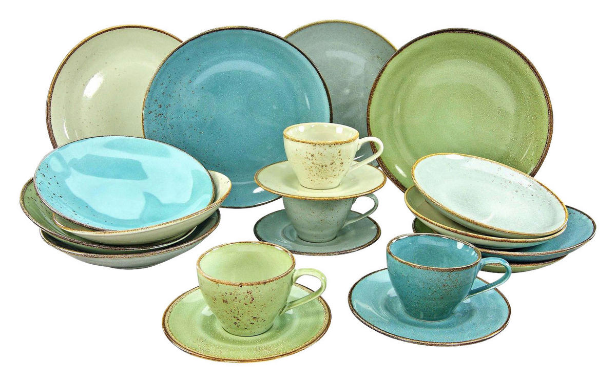 CreaTable Kombiservice Nature Collection bunt Porzellan 20 tlg. Nature Collection - bunt - CreaTable