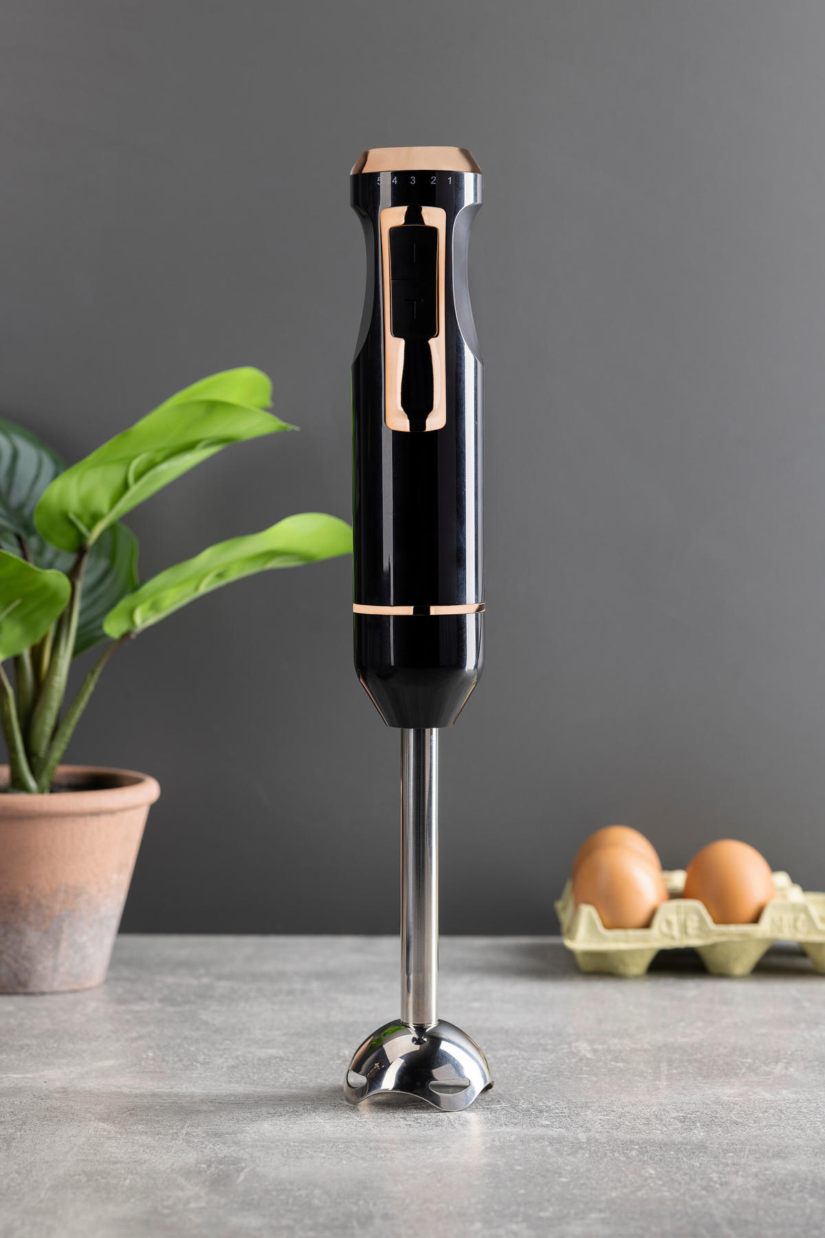 BERGNER Stabmixer schwarz Edelstahl B/H/L: ca. 8x22,5x13 cm COPPER - schwarz (13,00/8,00/22,50cm) - BERGNER