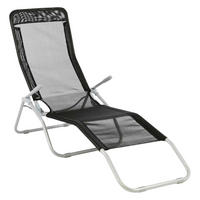 VCM Gartenliege schwarz Stahl B/H/L: ca. 48x100x160 cm Gartenliege - schwarz (160,00/48,00/100,00cm) - VCM