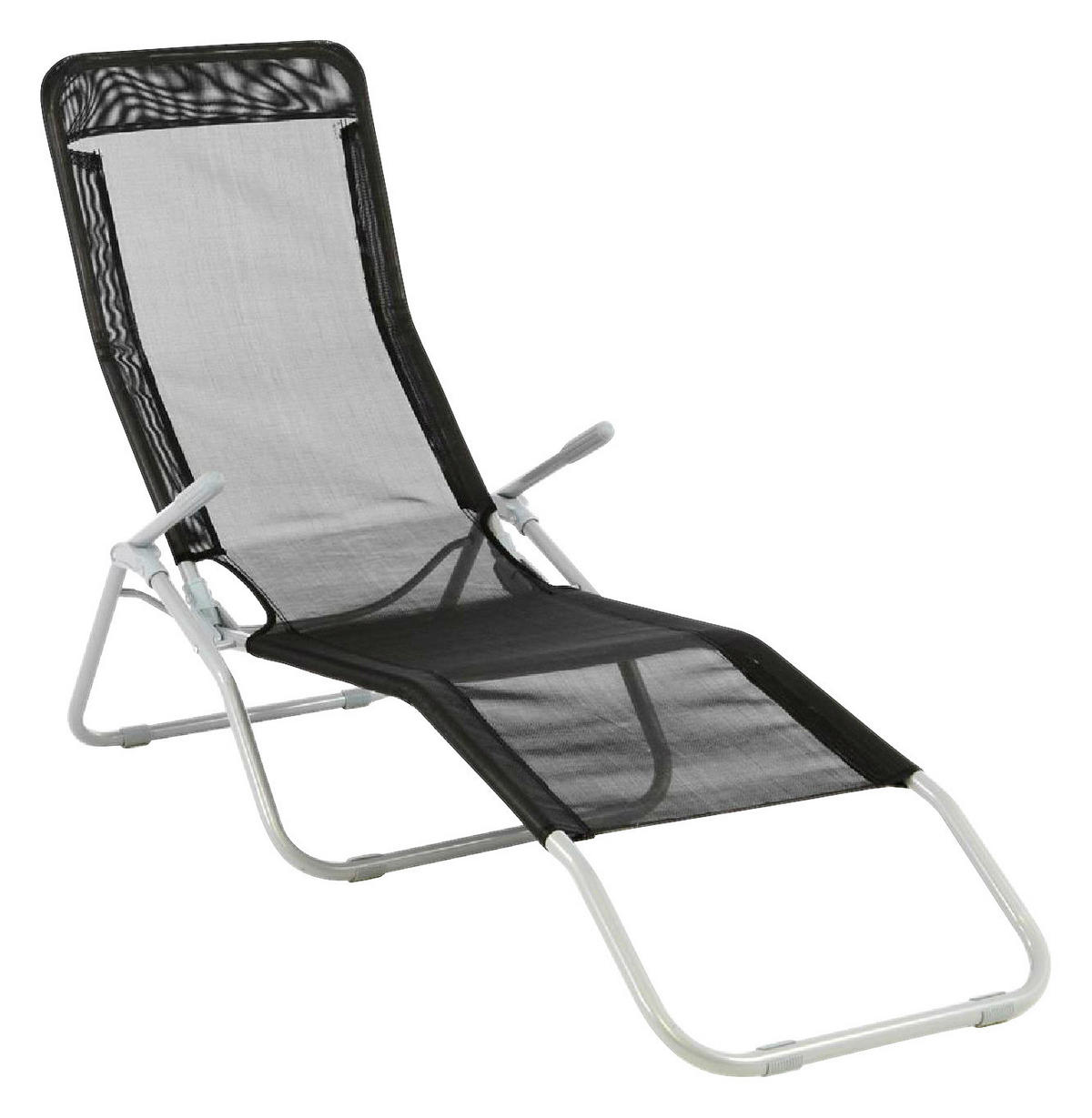 VCM Gartenliege schwarz Stahl B/H/L: ca. 48x100x160 cm Gartenliege - schwarz (160,00/48,00/100,00cm) - VCM