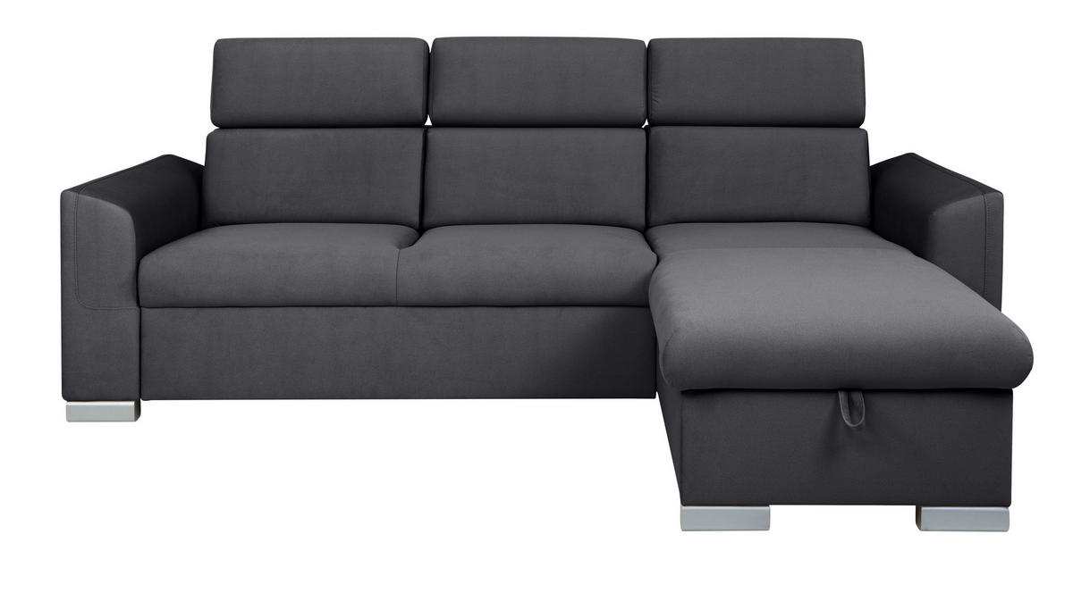 Ecksofa Evia Ashgrey Microfaser B/H/T: ca. 243x85x186 cm Evia - Ashgrey/silber (243,00/85,00/186,00cm)