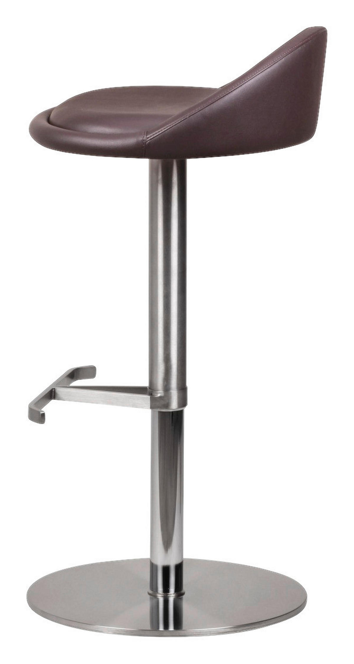 Barhocker braun Edelstahl Kunstleder Edelstahl Edelstahl Barhocker - braun/Edelstahl - Wohnling
