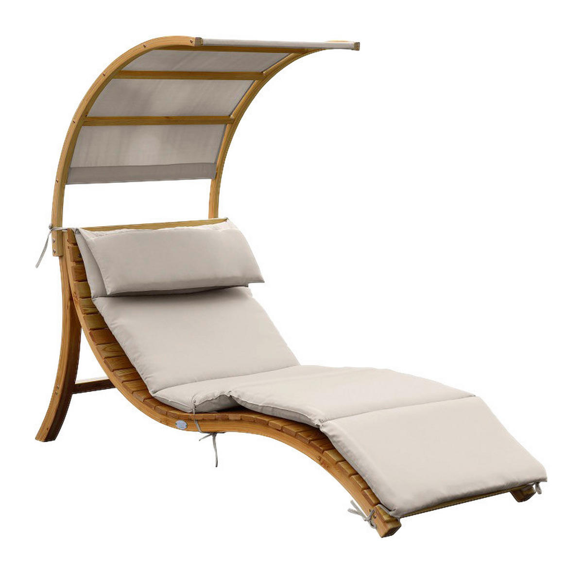 AXI Gartenliege Salina braun Holz B/H/L: ca. 75x150x186 cm Salina - braun/creme (186,00/75,00/150,00cm) - AXI