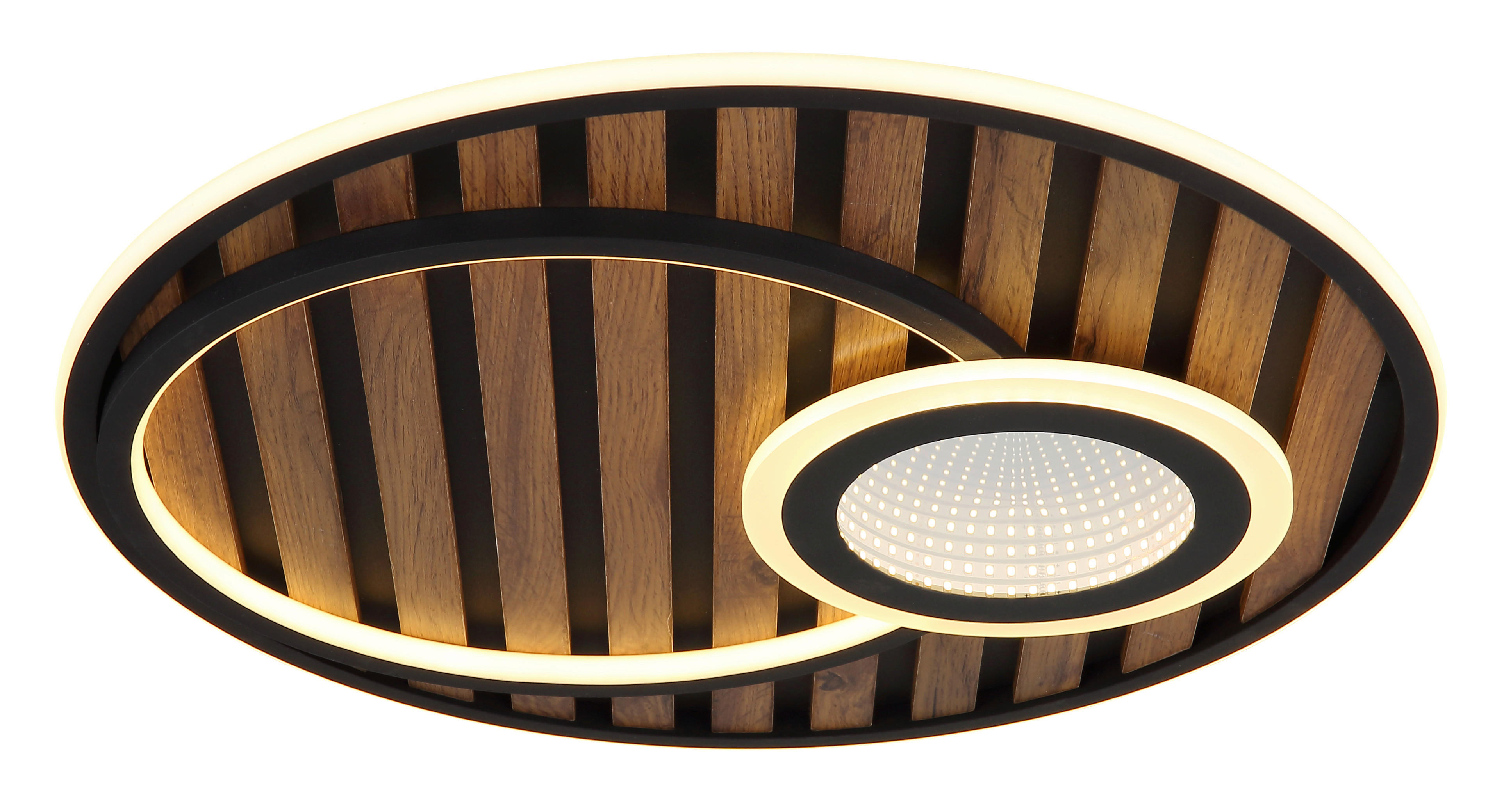 GLOBO Deckenleuchte mattschwarz Opal Metall MDF H/D: ca. 8x50 cm 1 Brennstellen Woody - Opal/mattschwarz (50,00/8,00cm) - GLOBO
