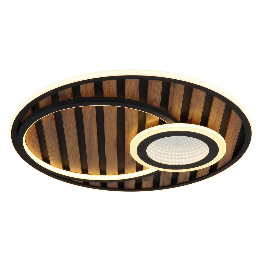Thumbnail - GLOBO Deckenleuchte mattschwarz Opal Metall MDF H/D: ca. 8x50 cm 1 Brennstellen
