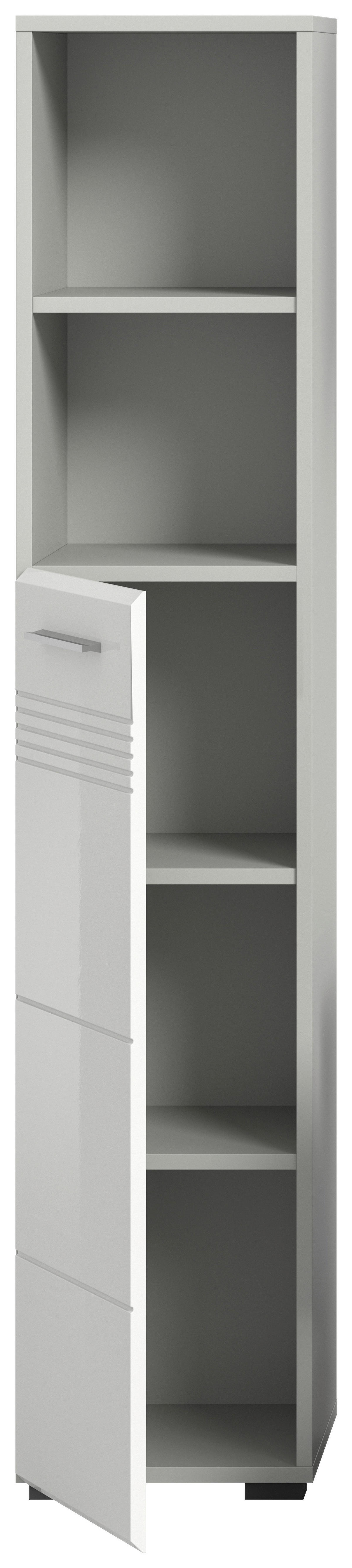 Hochschrank Copa hellgrau weiß Hochglanz B/H/T: ca. 30x150x30 cm Copa - hellgrau/weiß (30,00/150,00/30,00cm) - xonox.home