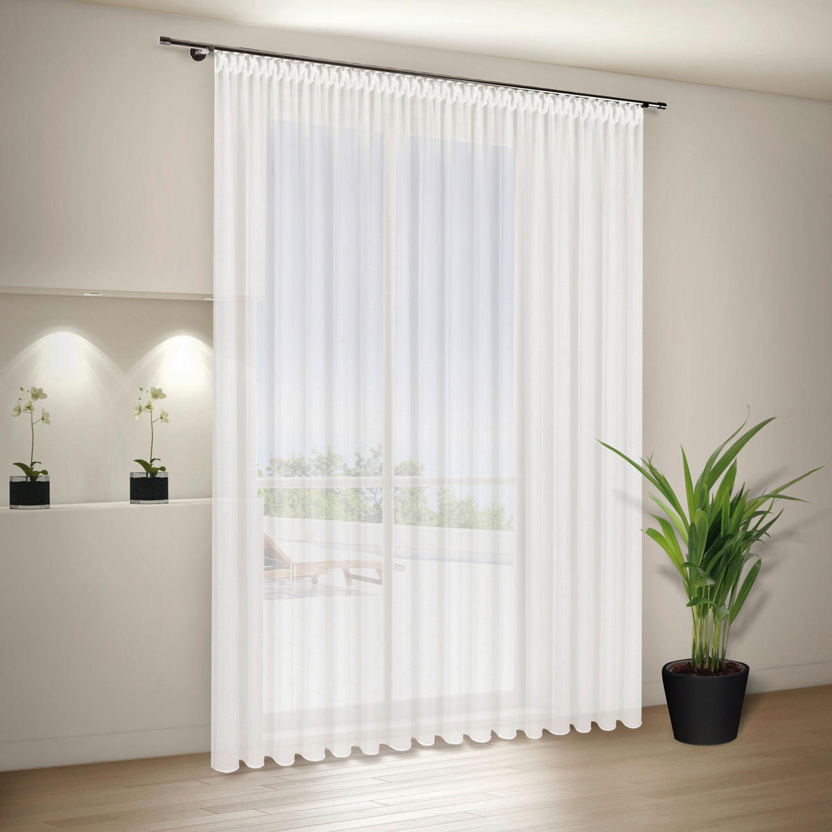 Fertigstore Laura weiß B/L: ca. 450x245 cm Laura - weiß (450,00/245,00cm) - Happy Home