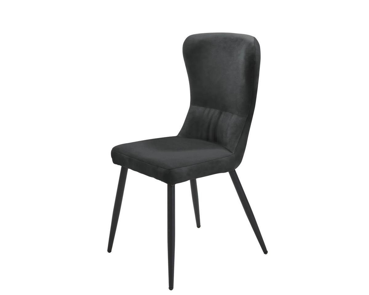 Stuhl Kate schwarz Samt B/H/T: ca. 60x94,5x51,5 cm Kate - schwarz (60,00/94,50/51,50cm)