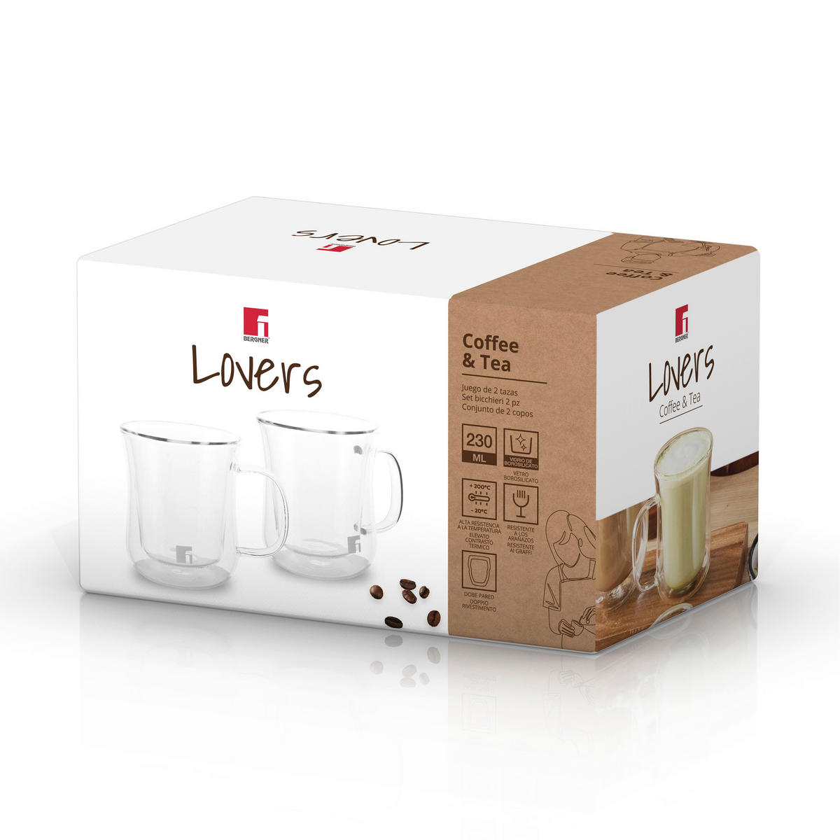 BERGNER Trinkgläserset COFFEE & TEA LOVERS transparent COFFEE & TEA LOVERS - transparent (18,00/11,50/10,50cm) - BERGNER