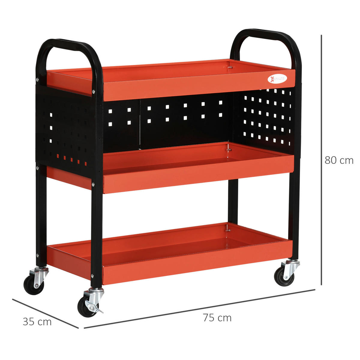 Werkstatt-Zubehör rot B/H/L: ca. 35x75x80 cm Werkstatt-Rollwagen - rot (80,00/35,00/75,00cm) - DURHAND