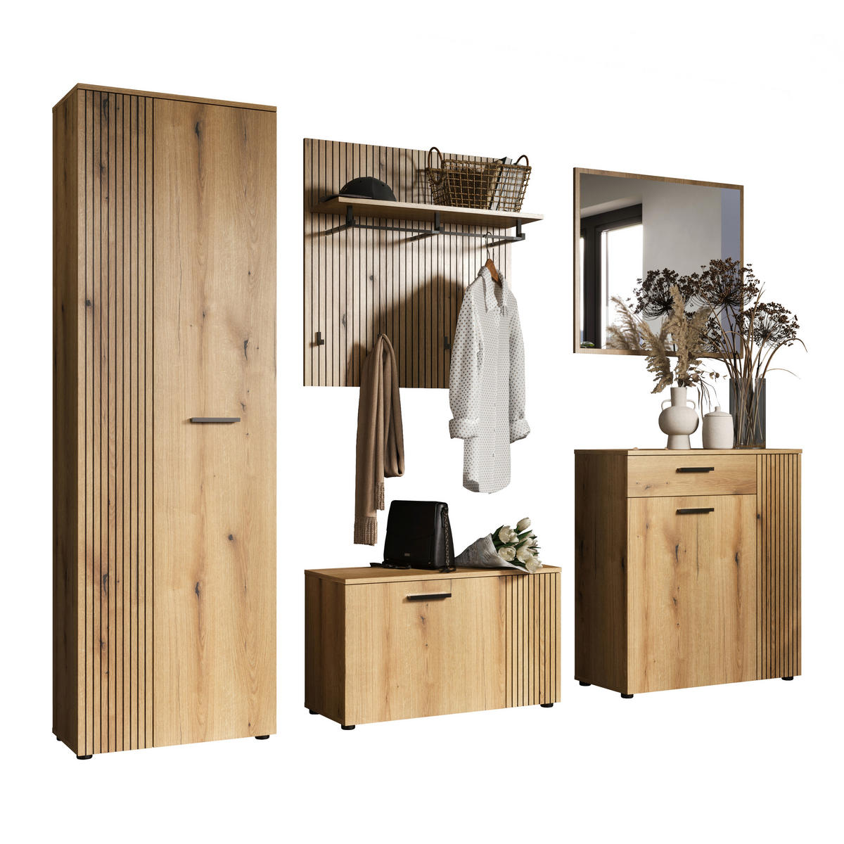 Garderobenschrank Pure Bliss Eiche Evoke Oak Nachbildung B/H/T: ca. 60x196x36 cm Pure Bliss - Eiche (60,00/196,00/36,00cm)