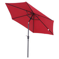 Outsunny Sonnenschirm weinrot Stahl H/D: ca. 235x270 cm Sonnenschirm_mit_Handkurbel - weinrot (270,00/235,00cm) - Outsunny