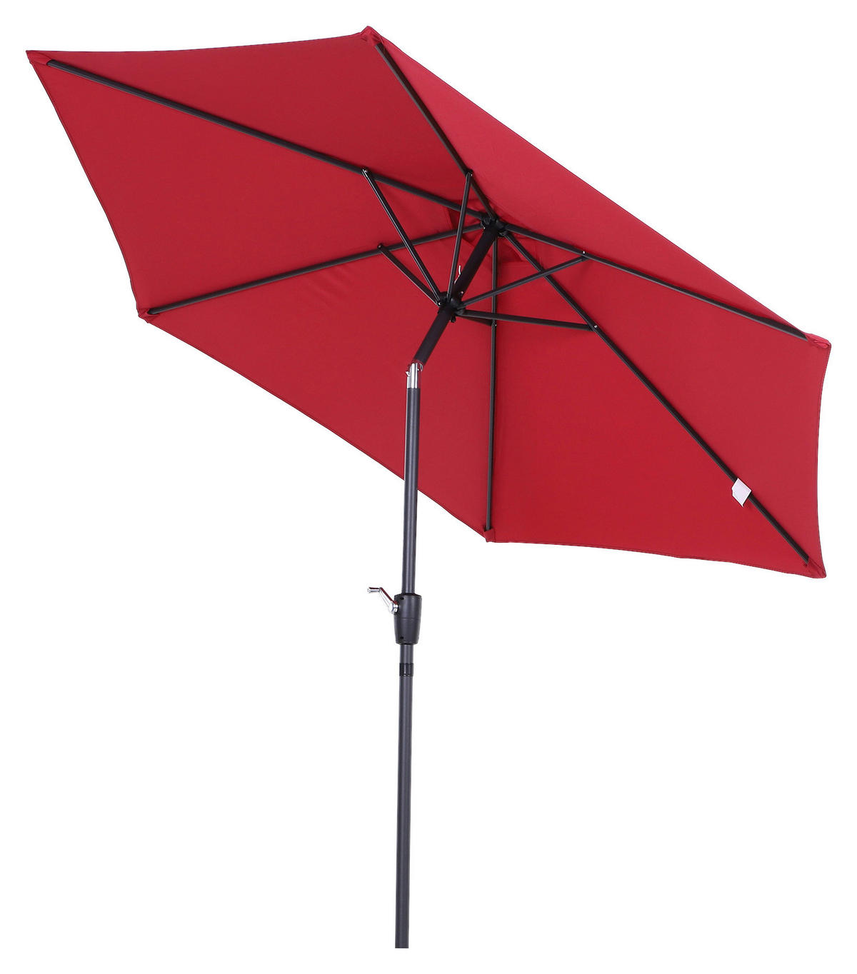 Outsunny Sonnenschirm weinrot Stahl H/D: ca. 235x270 cm Sonnenschirm_mit_Handkurbel - weinrot (270,00/235,00cm) - Outsunny