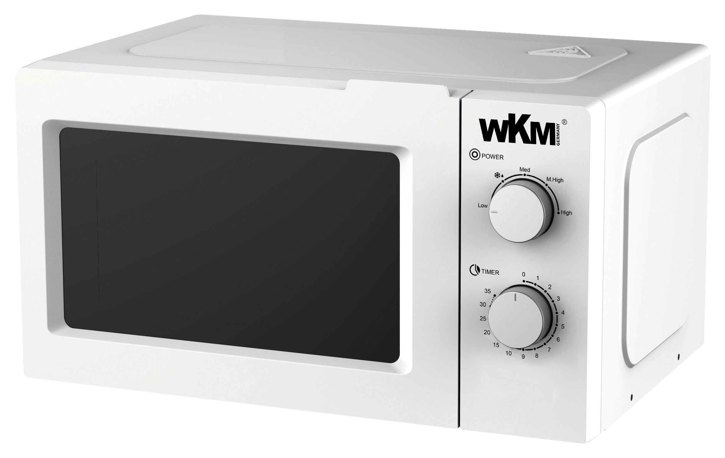 WKM Mikrowelle MW-700.3 weiß Kunststoff B/H/L: ca. 29x49x36 cm Mikrowelle MW-700.3 - weiß/silber (36,00/29,00/49,00cm) - WKM