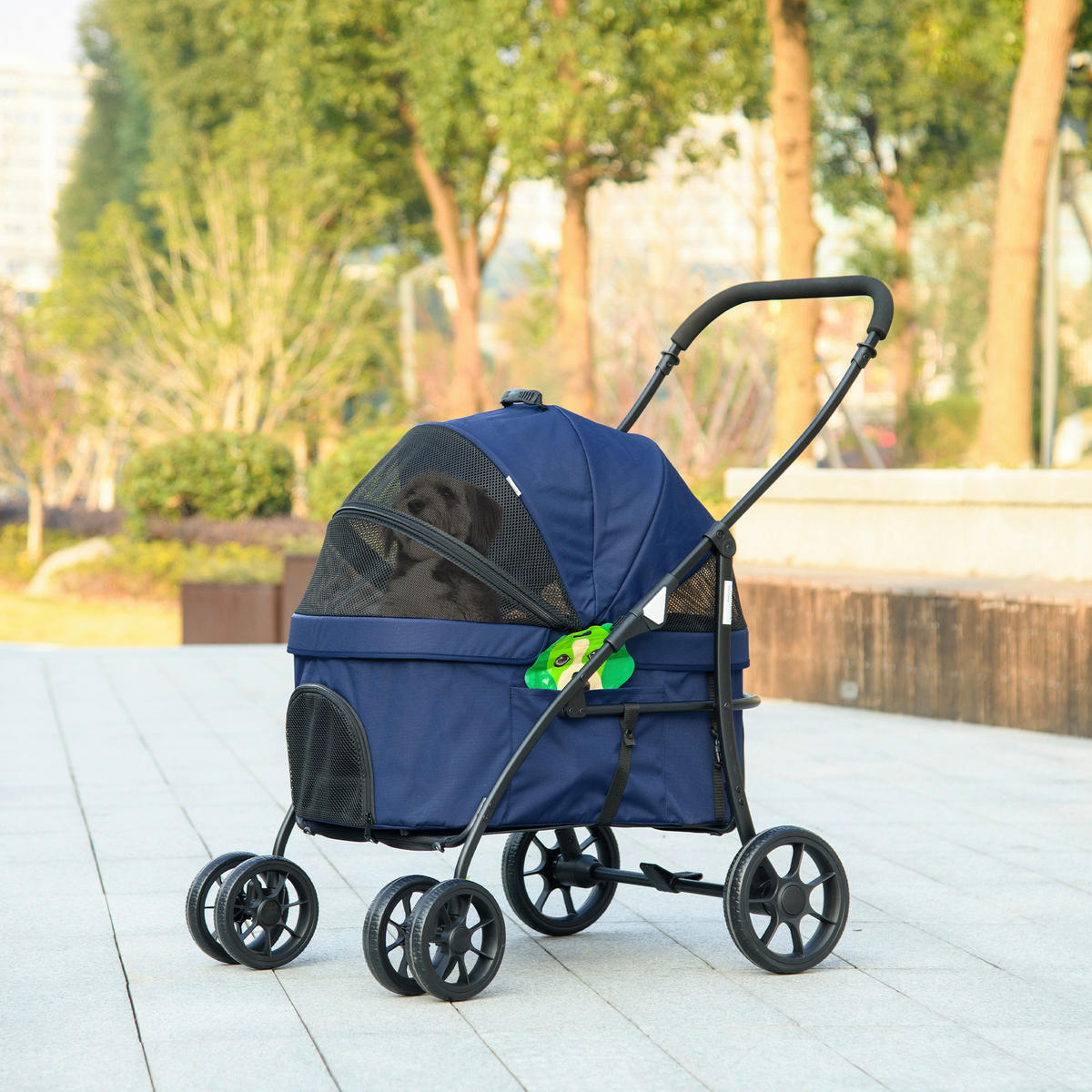 PawHut Hunde-Zubehör blau Edelstahl B/H/L: ca. 68x81x98,5 cm Hundebuggy - blau (98,50/68,00/81,00cm) - PawHut