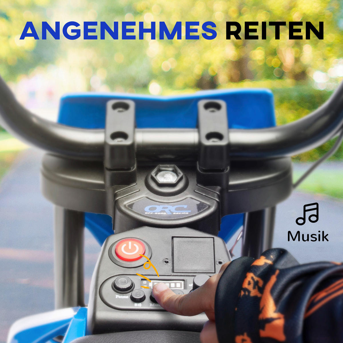 AIYAPLAY Kinder-Elektromotorrad blau B/H/L: ca. 56x70x107 cm Kinder-Elektromotorrad - blau (107,00/56,00/70,00cm) - AIYAPLAY