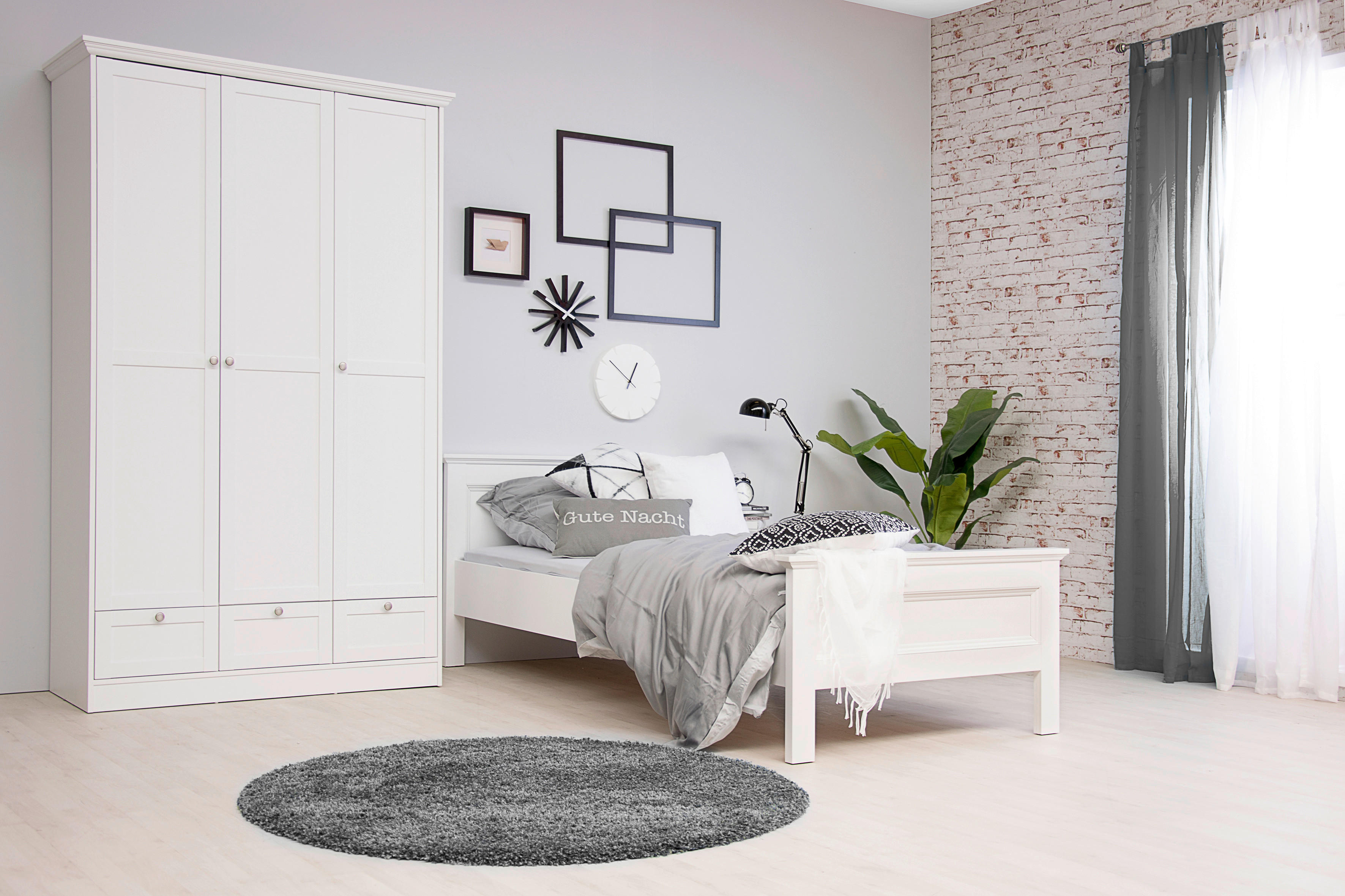 Bett Landwood weiß B/H/T: ca. 97x80x209 cm Liegefläche B/L: ca. 900x200 cm Landwood - weiß (97,00/80,00/209,00cm)