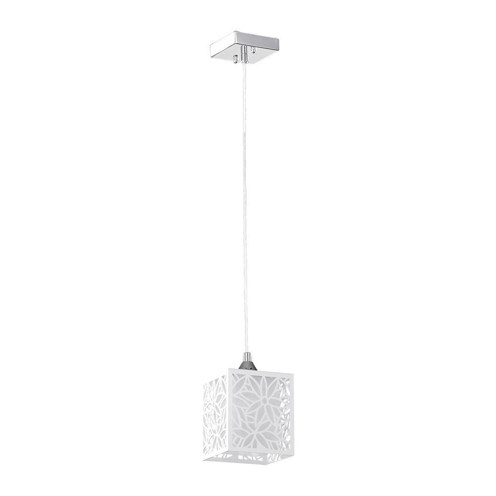 SPOT Light Pendelleuchte 8161128 weiß Chrom Metall Glas Kunststoff B/H/T: ca. 13x125x13 cm E27 1 Brennstellen Anika - weiß/Chrom (13,00/125,00/13,00cm) - SPOT Light