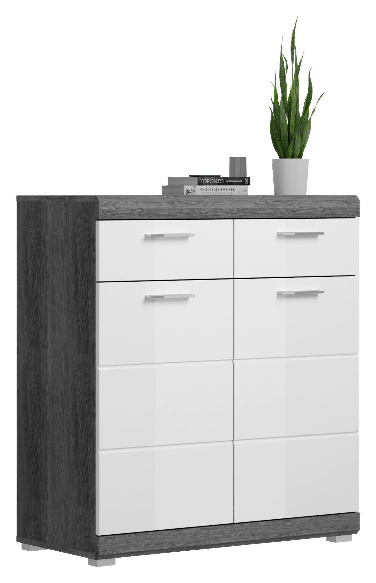 Schuhschrank SCOUT Rauchsilber Nachbildung weiß Hochglanz B/H/T: ca. 90x96x37 cm SCOUT - weiß (90,00/96,00/37,00cm) - xonox.home
