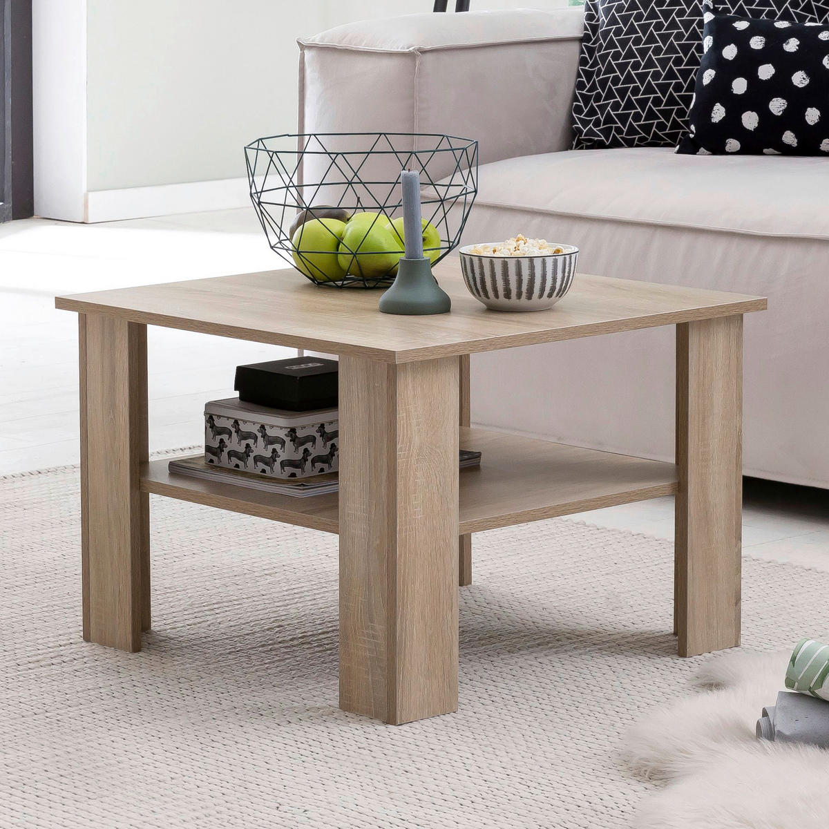 Couchtisch braun B/H/T: ca. 60x42x60 cm Couchtisch - braun (60,00/42,00/60,00cm) - Wohnling