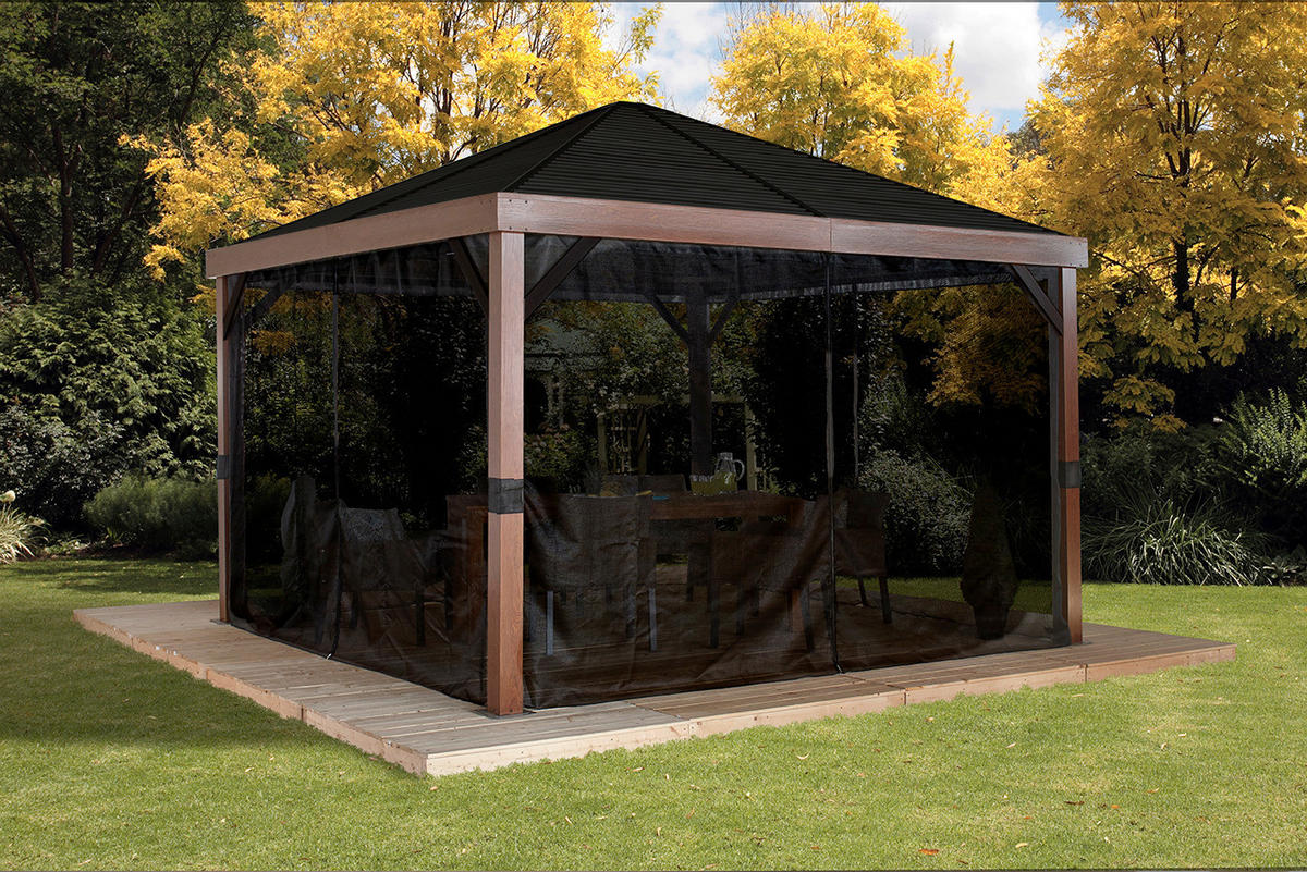 Sojag Pavillon Valencia braun Aluminium B/H/T: ca. 363x310x363 cm Valencia - braun/schwarz (363,00/310,00/363,00cm) - Sojag